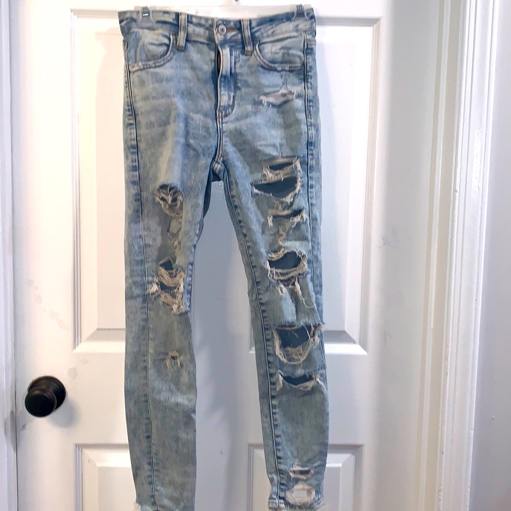 American eagle acid washed ripped jeans